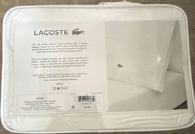 En62937 Lacoste King 100% Cotton Percale Sheet Set White Oeko-tex Standard 100
