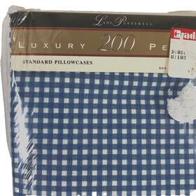 Lady Pepperell 028828586391 Geo Standard Pillowcases Blue Gingham Check Percale Cottagecore