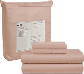 600tcctnsld4pcqnss-spr Lane Linen Queen Sheet Set - 4 Pcs 600 Tc Pink Sheets Size 100% Bed