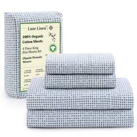 Lane Linen 810083901497 King Size Bed Set - 4 Piece 100% Organic Cotton Bedding Sheets And Pi Lane Linen 810083901497 King Size Bed Set - 4 Piece 100% Organic Cotton Bedding Sheets And Pi