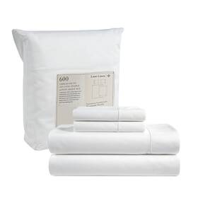 Lane Linen 810083902210 White Sheets Queen Set - 4 Pcs 600 Tc Bed Size 100%