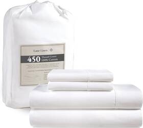 Lane Linen 810119238054 450 Tc Queen Sheet Set 100% Cotton Sheets For Size Bed Cooling