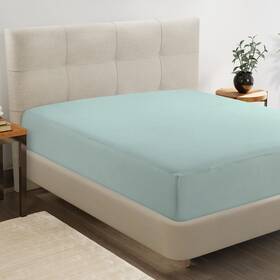Lane Linen 840399706462 King Fitted Sheet Only - 4 Way Stretch Knitted Cool Blue Lane Linen 840399706462 King Fitted Sheet Only - 4 Way Stretch Knitted Cool Blue