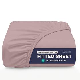 Lane Linen 840399715044 100% Organic Cotton Cal King Size Fitted Sheet Only 78 Inch X84 Super