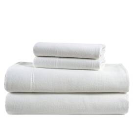 Flnl4pcflss-wht Lane Linen Cotton Flannel Sheets Full Size - Brushed For Extra Softness Lightweight And