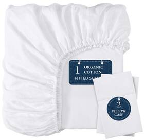 Ogn160fs-qn-wht Lane Linen 100% Organic Cotton Fitted Sheet Queen 15 Inch 3pc 01 White Ogn160fs-qn-wht Lane Linen 100% Organic Cotton Fitted Sheet Queen 15 Inch 3pc 01 White