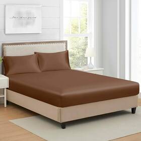 Lanest Housing 313104077039 King Silk Satin Fitted Sheet Soft Deep Pocket Single Bottom Bed Sheets Sold Se