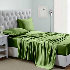 Lanest Housing 445001473478 Silk Satin Sheets Twin Xl Size Bed Sheet Set With Deep