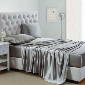 Lanest Housing 445035731742 Silk Satin Sheets 4-piece Queen Size Bed Sheet Set With De Lanest Housing 445035731742 Silk Satin Sheets 4-piece Queen Size Bed Sheet Set With De