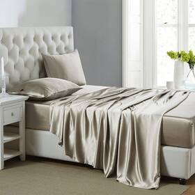 Lanest Housing 613464543008 Silk Satin Sheets King Size Bed Sheet Set With Deep Pockets