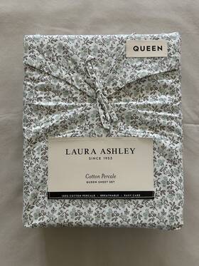 Laura Ashley 199165005200 New 4pc Queen Sheet Set Floral Haston Ditsy Blue/green And Browns
