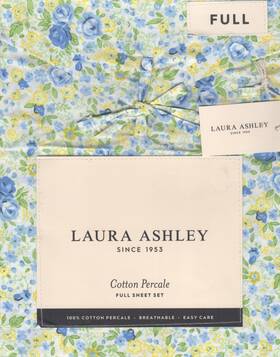 Laura Ashley 199165014752 Full Sheet Set Rowena Blue Floral 4pc Farmhouse Chic Cottage Yellow Laura Ashley 199165014752 Full Sheet Set Rowena Blue Floral 4pc Farmhouse Chic Cottage Yellow