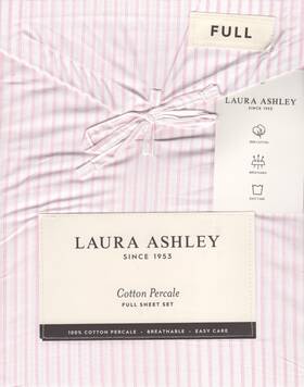 Laura Ashley 199165017890 Full Sheet Set Jaynie Ticking Stripe Pink 4pc Cottage Farmhouse Laura Ashley 199165017890 Full Sheet Set Jaynie Ticking Stripe Pink 4pc Cottage Farmhouse
