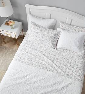 223723 Laura Ashley - Full Sheet Set Cotton Flannel Bedding Rosalie Grey
