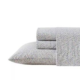 Laura Ashley 445054979958 Emogene 4-piece Purple Cotton King Sheet Set Laura Ashley 445054979958 Emogene 4-piece Purple Cotton King Sheet Set