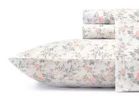 52982027 Laura Ashley Rosalie Flannel Sheet Set King - Gray New