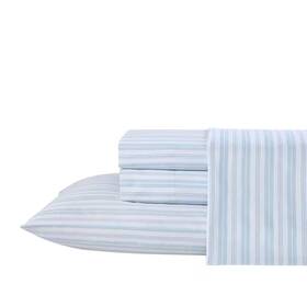 Laura Ashley 744110847512 Fern 4-piece Blue Cotton King Sheet Set