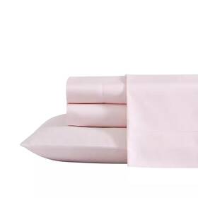 Laura Ashley 744110889833 La Solid 4-piece Pink Cotton Blend King Sheet Set Laura Ashley 744110889833 La Solid 4-piece Pink Cotton Blend King Sheet Set
