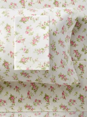 Laura Ashley 773822118085 Twin Sheet Set Cotton Flannel Bedding Brushed For Extra Softness And Comfor