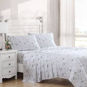 Laura Ashley 883893776999 Home - King Sheets Soft Sateen Cotton Bedding Set Sleek Smooth And Breatha