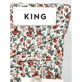 Laura Ashley 883893834941 Percale Cotton King Sheet Set Autumn Fall Colors Orange Emogene