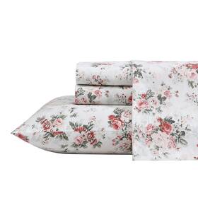 Laura Ashley 883893837102 Twin Sheets Cotton Percale Bedding Set Lightweight And Breathable Home Deco