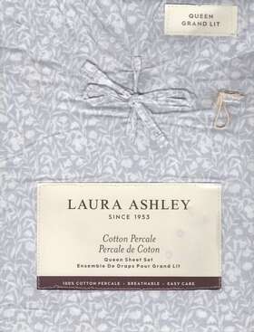 Laura Ashley 883893849105 Queen Sheet Set Winnie Light Gray Floral 4pc Cottage Farmhouse Chic Laura Ashley 883893849105 Queen Sheet Set Winnie Light Gray Floral 4pc Cottage Farmhouse Chic