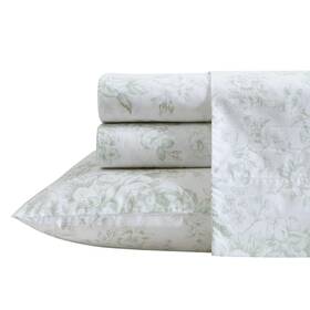 Laura Ashley 883893858183 King Sheets Cotton Percale Bedding Set Lightweight And Breathable Home Deco