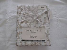 Laura Ashley 883893895683 New 4pc Full Sheet Set Floral Vines Victoria Gold/tan And White