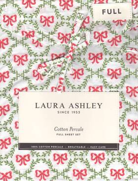 Laura Ashley 883893922815 Full Sheet Set Bow Trellis Red 4pc Cottage Holiday Green Farmhouse Laura Ashley 883893922815 Full Sheet Set Bow Trellis Red 4pc Cottage Holiday Green Farmhouse