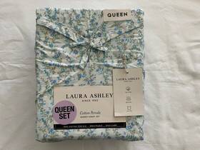 Laura Ashley 883893958753 New 4pc Queen Sheet Set Taylor Cottage Floral Vines Blues And Greens