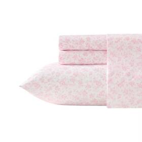 94810589 Laura Ashley Queen Sheet Set Floral Toile Pink 94810589 Laura Ashley Queen Sheet Set Floral Toile Pink
