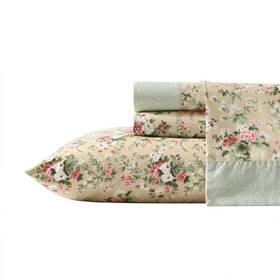 Laura Ashley 94810601 Twin Sheet Set Serene Dream Brown