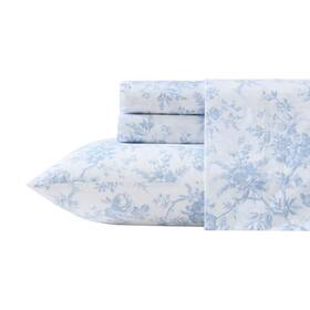 Laura Ashley 94904872 Queen Walled Garden Sheet Set Blue