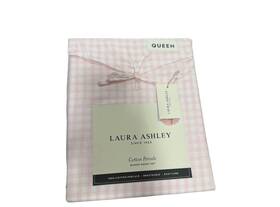 A0013327 Laura Ashley Gracies Gingham Pink/white Percale Cotton Queen Sheet Set