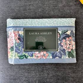 Af877 Laura Ashley New Vintage Ashbourne Twin Flat Sheet Pink Green Hydrangea Floral