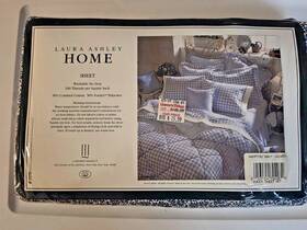 Ai457 Laura Ashley Home Hampton Navy Queen Sheet And Pillowcase Set 200tc New Free Ship