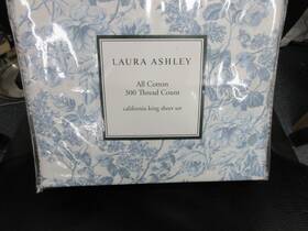 Laura Ashley At Home 883893706927 King Sheet Set 4pc 100% Cotton 300 Count Brand New Gorgeous