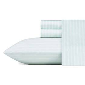 Ushsa01116112 Laura Ashley Sheet Set Queen 4-piece Lottie Washable Striped Cotton 100% Blue