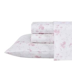 Ushsa01176047 Laura Ashley Garden Muse 4-piece Pink Floral T300 Cotton King Sheet Set Ushsa01176047 Laura Ashley Garden Muse 4-piece Pink Floral T300 Cotton King Sheet Set