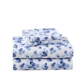 Ushsa01176160 Laura Ashley Sheet Set King Floral Soft Cotton Machine Wash Blue 4-piece Ushsa01176160 Laura Ashley Sheet Set King Floral Soft Cotton Machine Wash Blue 4-piece