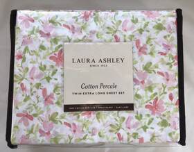 Ushsa01224406 Laura Ashley - Twin Xl Sheets Cotton Percale Bedding Set Norella Pink