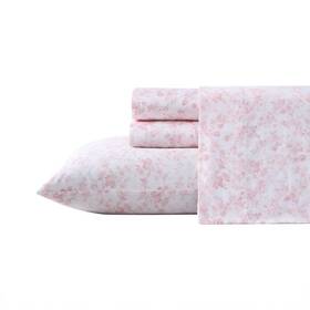 Ushsa01235891 Laura Ashley Bella 4-piece Pink Cotton Queen Sheet Set