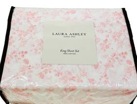 Ushsa01235892 Laura Ashley Blush Pink Floral King Sheet Set 100% Cotton Bella Shell
