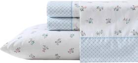 Ushsa01281636 Laura Ashley - Queen Sheet Set Breathable Percale Twin Harperette Blue