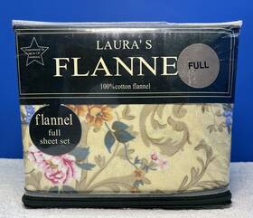 Lauras 100% Cotton Flannels 809366426390 Solid Flannel Sheet Set Cozy Deep Pocket Sheets Floral