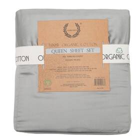 1014107 Laurelcrest 100% Organic Cotton Queen Sheet Set 350 Thread Count Sateen Weave 1014107 Laurelcrest 100% Organic Cotton Queen Sheet Set 350 Thread Count Sateen Weave
