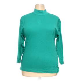 17299426100s Lauren Brooke 17299426100 S Shirt Size 22 Turquoise Cotton Polyester