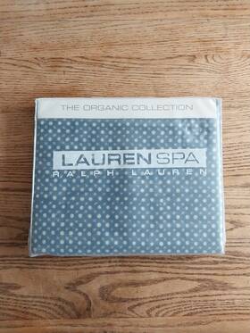 Lauren Ralph 028828009265 Nwt Spa Organic Collection Queen Flat Sheet Blue Print 400ct