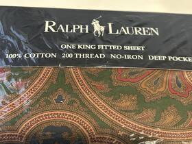 Lauren Ralph 028828016010 Elizabeth Paisley King Flat Sheet 200 Tc Deep Pocket New Seald